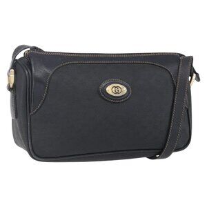 Authentic GUCCI Micro GG Supreme Shoulder Bag PVC Black Gold 001 37 0443